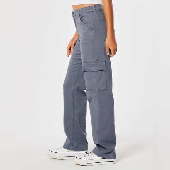 Hollister Pants - Hollister Women's Charcoal Ultra High Rise Dad Cargo Pants Sz 25